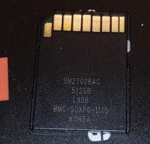Back of the Lexar OEM 512GB SDXC card
