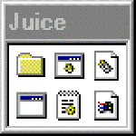 4x magnified simulation of the Windows 95 themed juice icon.